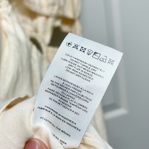 Anthropologie Faithful The Brand Zuma Linen Cut-Out Mini Dress in Shell Size 10 - Picture 13 of 16